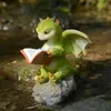 الكائنات الزخرفية التماثيل التماثيل اليومية حديقة خرافية صغيرة والمنزل Mini Dragon Rex The Green Collectible Decor Fantasy Gift 220928