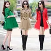 Trench Coats 2022 New Fashion Spring Autumn Trench Causal Slim Solid Botton Elegant OL Ladies Women Long Windbreakers Full Sleeve Coat W74 Y2209