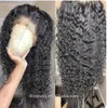 Perruques de cheveux humains avant de dentelle transparente HD pour les femmes noires vague d'eau mongole bouclée 360 perruque frontale Perrque pré-plumée profonde pleine et épaisse 150%