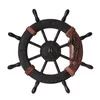 Decorative Objects Figurines Wooden Mediterranean-style Steering Wheel Wall Model Marine Theme Adornment Home Showpiece 220928