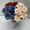 Dekorativa blommor Silkgröna växter Artificial Rose Bouquet Diy Wedding Arch Wall Home Living Room Garden Blomma Arrangement Decoration