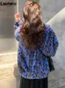 女性の毛皮のフェイクラウタロ冬の特大のカラフルなヒョウ柄コート女性長袖ジップウォームソフトフラッフィージャケット韓国ファッション220928