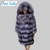 Womens Fur Faux Women Winter Fake Coat Overcoat Silver Long Sleeve Jacket With Hooded Thick Warm 220927