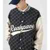 Herrenjacken Varsity Jacke Vintage Herren Plaid Blau Schwarz Damen Bomberjacken Baseball Oversize American Streetwear Oberbekleidung University T220926