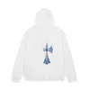 Men's Hoodies Sweatshirts Mens Luxury Chromees Designer Ch Classic Zipper Hooded Sweater Cross Flower Pullover Sanskrit Hearts Casual Tops Coat 68g4d8g4d8g4d