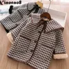 Jackets Winter Girls Faux Fur Coat Kids Plaid Thick Velvet Overcoat Jacket for Toddler Parka Baby Girl Clothes Outerwear 220928