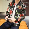 Męskie kurtki dla mężczyzn kwiaty Drukuj bawełna Twill Autumn Casual Bomber Jacket Spring Pockets Slim Fit Jaqueta Masculina Coats T220926