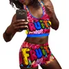 Designer Women Tracksuits Summer Sexy Gedrukte Crop Tank Top Shorts Outfits 2 -delige yogabroeken Set Sportswear