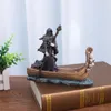 Decorative Objects Figurines Resin Charon of The Dead Propelling Boats Figure Statues Lantern Soul Ghost Art Crafts Miniatures Decorations 220928