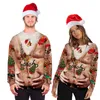 Herrtröjor unisex ful jultröja för män kvinnor 3d roliga tryck pullover hoodies tröjor höstens vinter tröjor hoppare toppar 220928