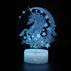 3D LED Unicorn Night Lamp Light Remote 16 Colors Unicorn Lâmpadas Luzes de base para crianças Presente4067769