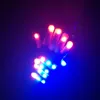 Светодиодные светящиеся перчатки Rave Light Mlassing Gloves 7 режим освещает кончики пальца.