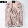 Womens Fur Faux Nerazzurri Inverno rosa oversized faux fur jaqueta mulheres lapela quente grosso solto fofo casaco falso para moda 220926