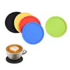 Silicone Coasters Colorful Heat Resistant Tea Cup Mat Round Thickened Non-slip Thermal Pad 9.8cm/10cm