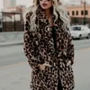 Pelliccia da donna finta cappotti invernali da donna leopardo vintage femminile sciolto caldo casual Street Lady stampa animale capispalla spessi 220927