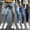 Jeans da uomo Pantaloni casual da uomo neri slim a matita Pantaloni da lavoro skinny da motociclista streetwear Hip Hop Abbigliamento in denim da festa 220928