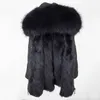 Women's Fur Faux Real Coat Winter Jacket Women Long Parka Waterproof Big Natural Raccoon Collar Hood Thick Warm Liner 220928
