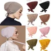 Etnik Giyim Yumuşak Modal Modal Müslüman Türban Şapkası İç Hijab Caps İslami Underscarf Bonnet Hindistan Kadın Headwrap Turbante Mujer