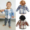 Vestes FOCUSNORM 4 Couleurs 1-6Y Automne Enfants Garçons Chemises Causales Manteau À Carreaux Imprimé Patchwork À Manches Longues Simple Poitrine À Capuche Tops 220928