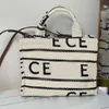 Fabric Cabas Tote Bag Beach Shoulder Bag Handbag Purse Patchwork Leather Large Capacity Women Shopping Bags Fashion Letters All Over Printed External Flat Pocket