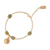 Bangle Natural Hetian Jade Bell Armband For Women Girls Amulet Jewelry Mors dag gåvor Guldfärgade handledsdamer