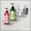 Badezimmerspeicherorganisation Nagelstahl Eckrahmen Kosmetik-Rack mit einzelnen Regal Starker Saugnapf-Tuch Handtuch Drop Deli DHCTD