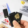 Creative Jet Torch Green Flame Poker Lighter Metal Windproof Playing Card Novel Lighter Funny Toy Smoking Accessories Gift