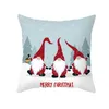 Santa Claus Throw Pillow Case fyrkantig kuddextecknad ZIP Dekorativ soffa kudde t￤cker julfestival heminredning