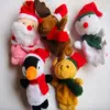 5pcsクリスマスハンドフィンガーパペット布人形サンタ丸雪雪だるま動物おもちゃベイビー教育ハンド漫画ぬいぐるみおもちゃの贈り物