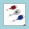 Key Rings New Mini Practical Key Rings Badge Spreader Retractable Reel Strap Belt Clip Chain Lobster Clasp Ring Clear Color Wholesale Dhmmi