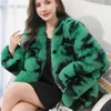 FUR FUR FUA FAUX CONTRAST Kolor lampartowy płaszcz żeńskie temperament społeczny Pluszowy Plush Winter Women 220926