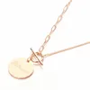 Kedjor 585 Purple Gold 14k Rose Round Glossy Letter Necklace For Women Fashion Chopin Chain Pendant Elegant Wedding Jewelry Gift