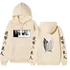 Heren Hoodies Sweatshirts Anime hoodie -aanval op Titan Hoodied lange mouw streetwear Harajuku sweatshirt mannen/vrouwen unisex sport hoody tops 220928
