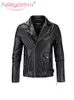 Hommes Cuir Faux Cuir Aelegantmis Marque PU Veste En Cuir Manteau Hommes Fermetures À Glissière Biker Moto Vestes Avec Ceinture Mâle Automne Hiver Outwear Manteaux Y2k 220927