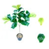 Fiori decorativi 70 cm 3 teste Grande albero di magnolia artificiale Piante finte tropicali Ramo alto Foglie di banyan verde in plastica per l'home office