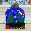 28 Styles 2022 New Year LED Knitted Christmas Hat Beanie Light Up Illuminate Warm Hat For Kids Adults Decor