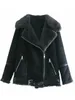 Cappotto da donna double-face in pelle stile Faux con pelliccia di pelo di agnello Cappotto invernale più velluto 220928