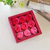 Dekorativa blommor 9st St Great Floral Soap Artistic Handcrafted Portable Rose Gift Box