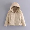 Kadınlar Down Parkas Kpytomoa Kadın Moda Kalın Sıcak Sahte Deri Yastıklı Ceket Ceket Vintage Uzun Kollu Büyük Boy Parka Dış Giyim Şık Tops 220928