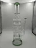 Large 18 inch Glass Water Bong Hookahs Honeycomb Filters Recycler Yellow Oil Dab Rigs Smoking Pipe with 14mm female joint