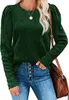 Women's T-Shirt Sweaters Crewneck Long Sleeve Side Slit Casual Pullover Sweater Knitted Jumper Tops