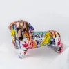 Decorative Objects Figurines Creative Colorful Wolfdog Dachshund Ornaments Home Entrance Wine Cabinet Decoration Office Desktop Resin Crafts 220928