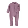 Bomull Nyfödda babykläder Solid Color Jumpsuit Rompers Zipper Spädbarn pojkar Girl Spring Bottom Skjorta Jumpsuits Footed 20220928 E3