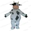 Costume de mascotte de vache laitière d'halloween, thème Animal, tenue de carnaval unisexe pour adultes, Fursuit, robe de fête d'anniversaire de noël