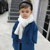 Casaco bebê menino menina jaqueta de lã longa peito duplo quente criança criança lapela tweed primavera outono de inverno fora roupas 220927