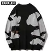 Men's Sweaters Harajuku vintage cartoon anime knitted sweater men winter oversized men's rock hip hop rap pullover women jumper ugly sweater 220928