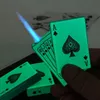Metal Oyun Kartları Jet Daha Çakmak Olağandışı Torch Turbo Bütan Gaz Poker Çakmak Yaratıcı Rüzgar Geçirmez Dış Mekan Açık Mekan Erkekler İçin Komik Oyuncaklar