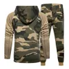 Men Casual Sets Camouflage Autumn New Tracksuit Jacket Pants 2 Pieces Sets Men's Sportswear Zipper Hooded Outfit Clothing