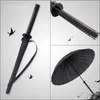 Creative Long Handle Large Windproect Samurai Sword Paraply Japanese Ninja-liknande Sun Rain Straight Paraplyer Automatic Open 0928303J