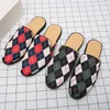 Drag Shoes Half Fashion Men Personality Plaid Canvas просто